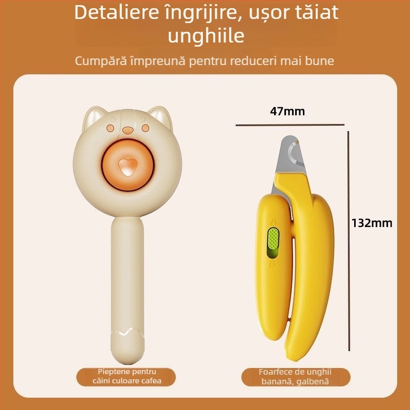 Aiwo Pieptene pentru pisici și câini pentru îndepărtarea părului liber