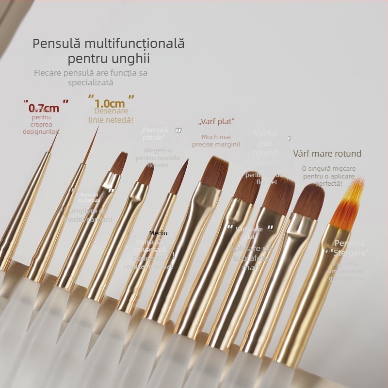 Creion pentru artă unghii și pensulă, mâner acrilic, 1 set, origine Zhejiang