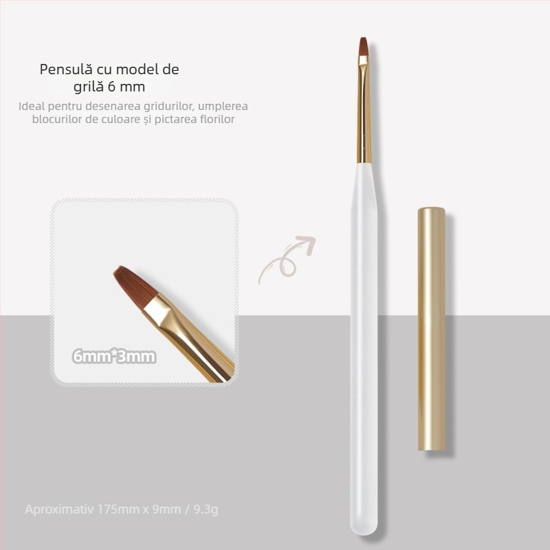 Creion pentru artă unghii și pensulă, mâner acrilic, 1 set, origine Zhejiang