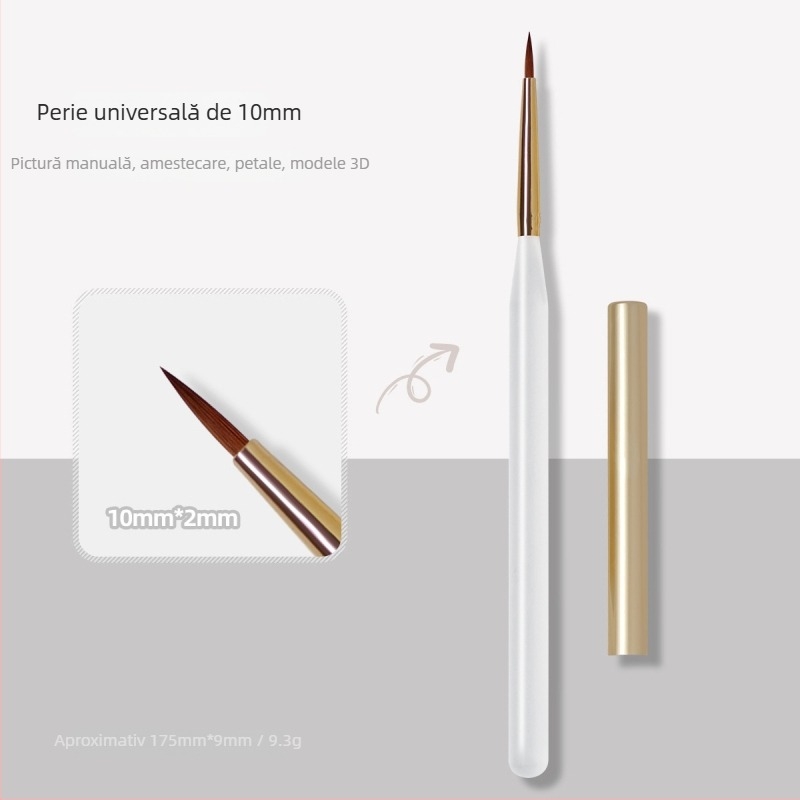 Creion pentru artă unghii și pensulă, mâner acrilic, 1 set, origine Zhejiang