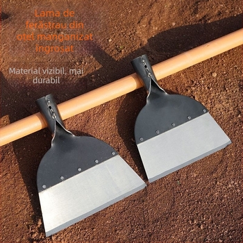Lopată pentru pereți multifuncțională cu cuțit de chit — lamă din oțel inoxidabil, mâner din lemn extensibil