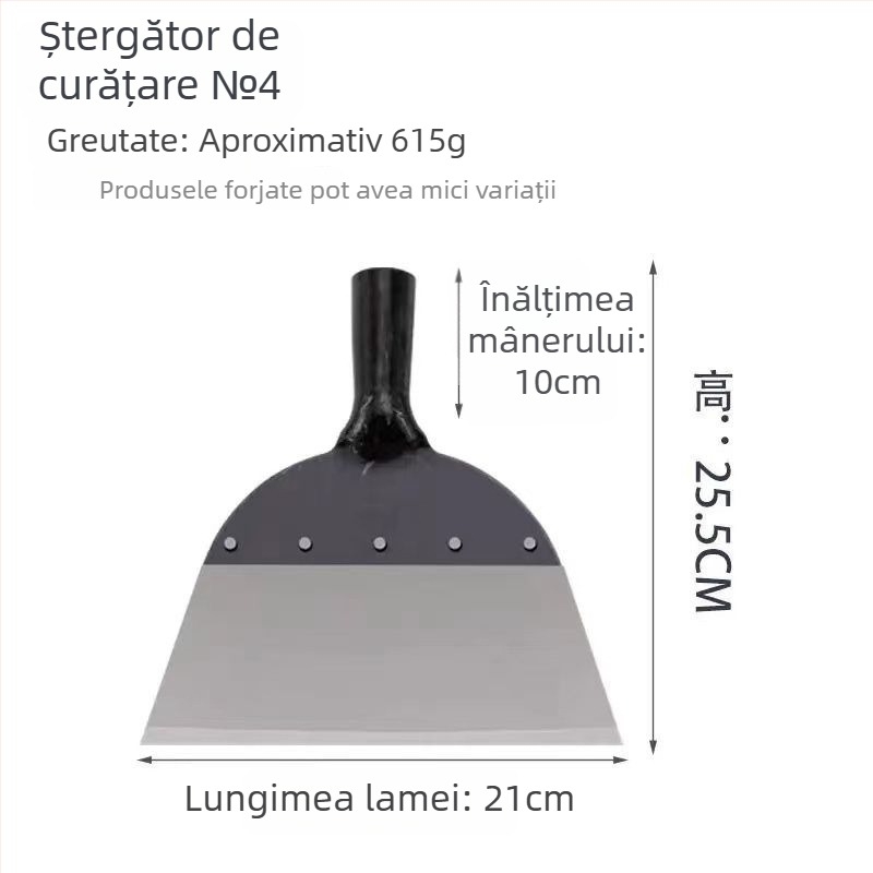 Lopată pentru pereți multifuncțională cu cuțit de chit — lamă din oțel inoxidabil, mâner din lemn extensibil