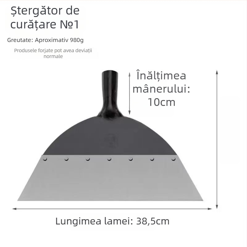 Lopată pentru pereți multifuncțională cu cuțit de chit — lamă din oțel inoxidabil, mâner din lemn extensibil