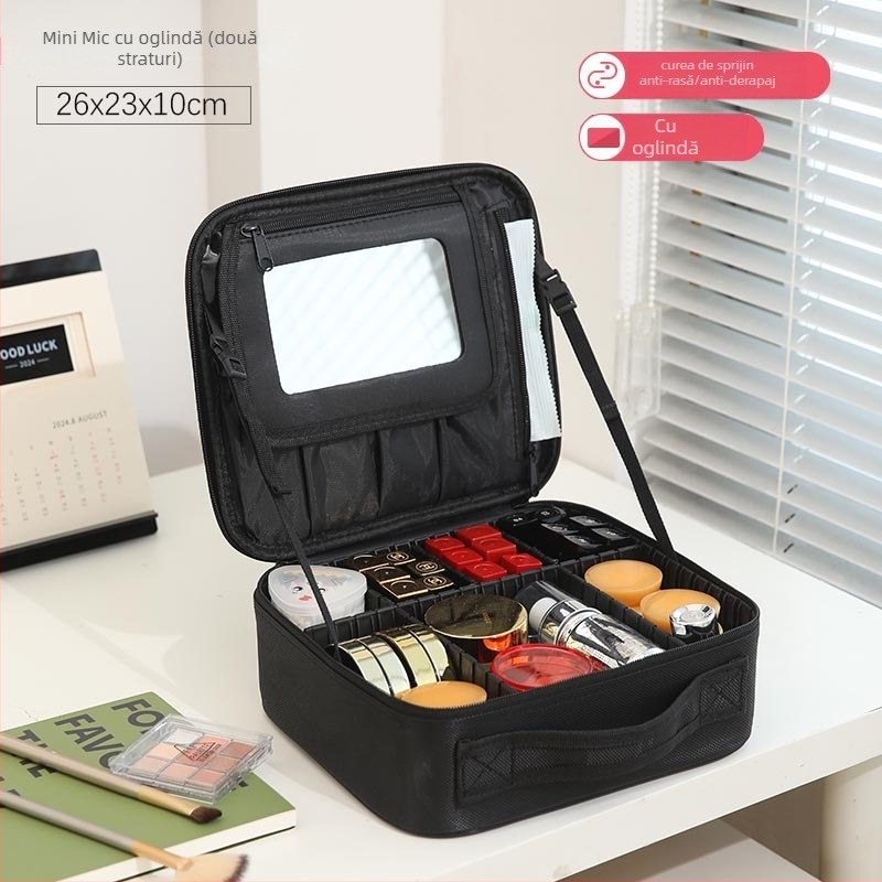 Geantă de machiaj în formă de cub, material 600D Oxford, model 0998