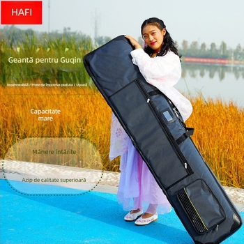 Protecție Guzheng – husă cu căptușeală PU, curea de umăr curbată, brand Unique, lansare vară 2024, pentru antrenamente off-campus.