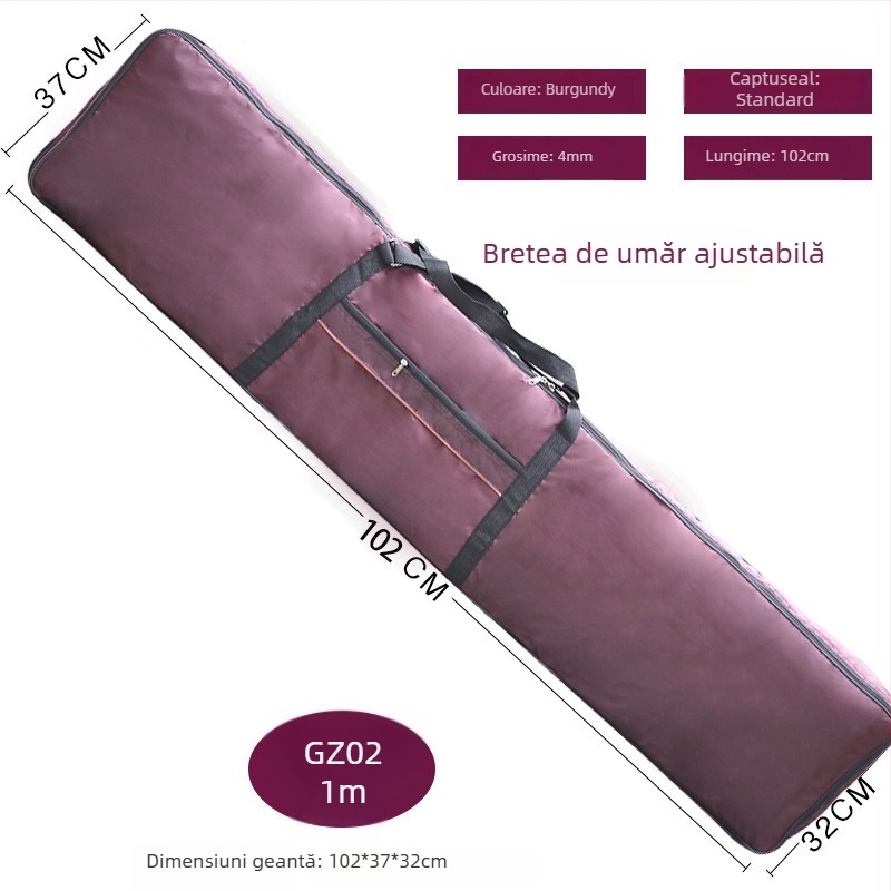 Protecție Guzheng – husă cu căptușeală PU, curea de umăr curbată, brand Unique, lansare vară 2024, pentru antrenamente off-campus.