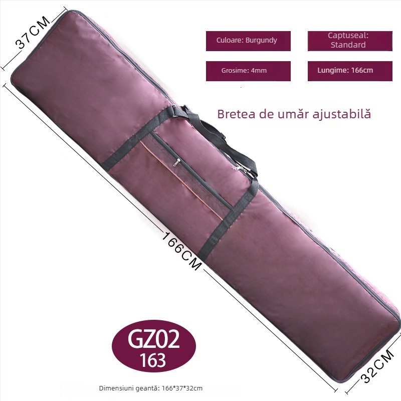 Protecție Guzheng – husă cu căptușeală PU, curea de umăr curbată, brand Unique, lansare vară 2024, pentru antrenamente off-campus.