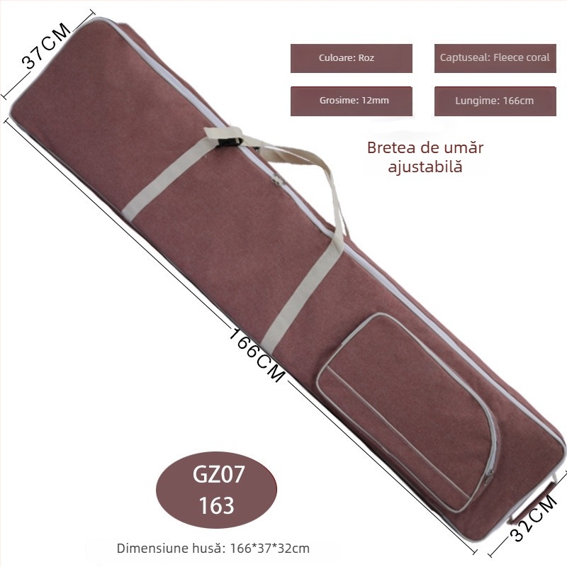 Protecție Guzheng – husă cu căptușeală PU, curea de umăr curbată, brand Unique, lansare vară 2024, pentru antrenamente off-campus.