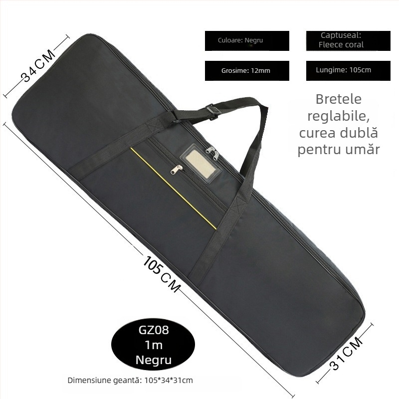 Protecție Guzheng – husă cu căptușeală PU, curea de umăr curbată, brand Unique, lansare vară 2024, pentru antrenamente off-campus.