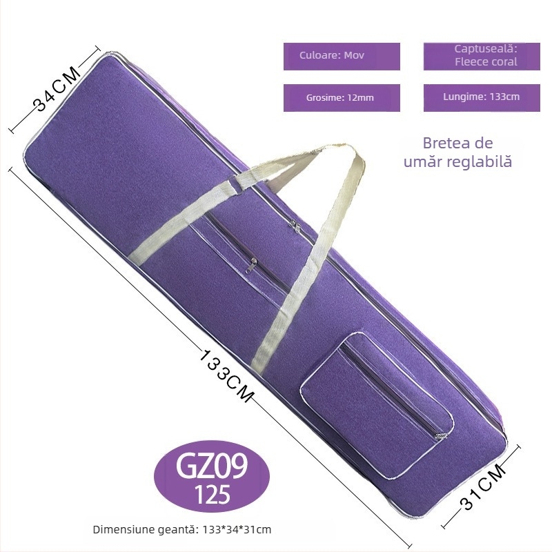 Protecție Guzheng – husă cu căptușeală PU, curea de umăr curbată, brand Unique, lansare vară 2024, pentru antrenamente off-campus.