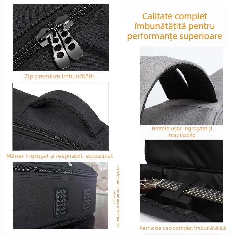 Geantă pentru chitară Flowing Cup, PVC, cu căptușeală Oxford și curea de umăr curbată