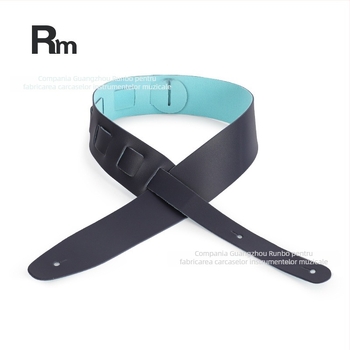Curea de chitară din piele naturală, lărgită și îngroșată, antiderapantă, pentru chitară electrică și bas