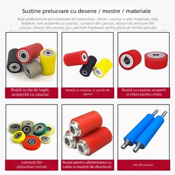 Zhenghongxin A01 Rola de transport fără peri cu acoperire din poliuretan; materiale cilindru: galvanizat, cromat, oțel inoxidabil, acoperire din cauciuc; potrivită pentru medicină, imprimare, industrie alimentară și prelucrare CNC