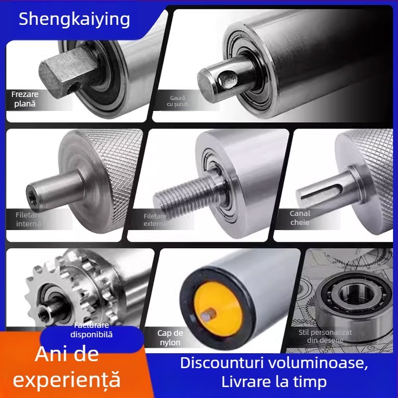 Sheng Kai Ying Transportor cu role fără motor, ax din oțel inoxidabil sau oțel carbon și curea PVC, pentru mobilier, alimente, electronice, industrie și logistică