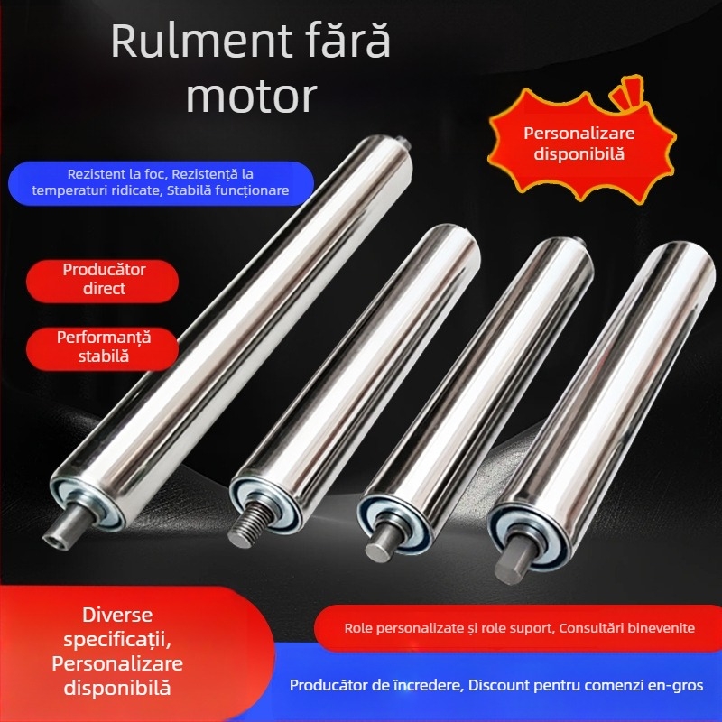 Sheng Kai Ying Transportor cu role fără motor, ax din oțel inoxidabil sau oțel carbon și curea PVC, pentru mobilier, alimente, electronice, industrie și logistică