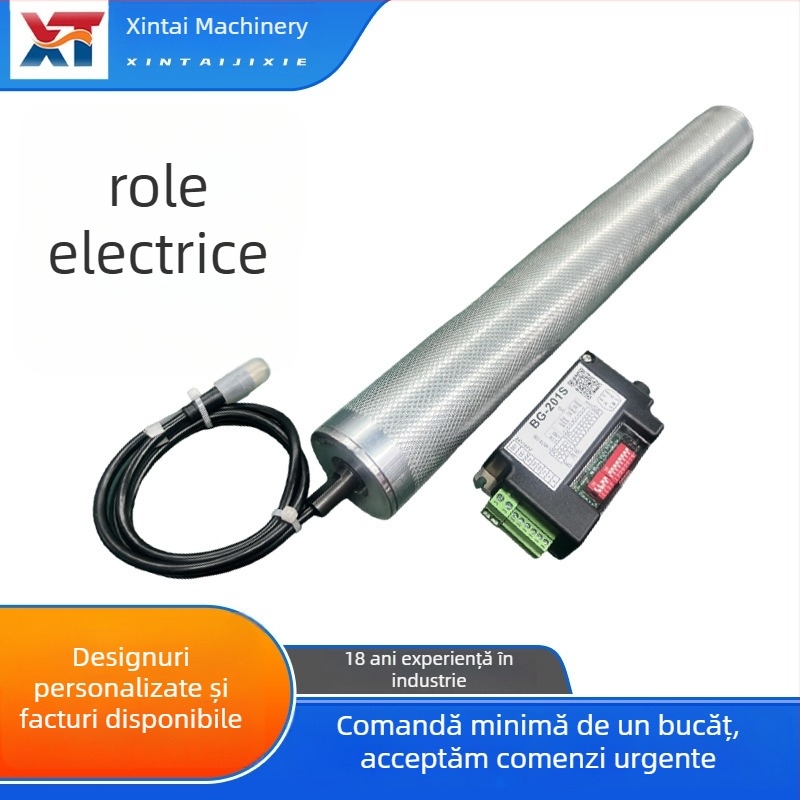 Rolă electrică pentru bandă transportoare cu acționare Master-Slave, motor DC fără peri încorporat, viteză reglabilă 24V/48V, înainte/înapoi