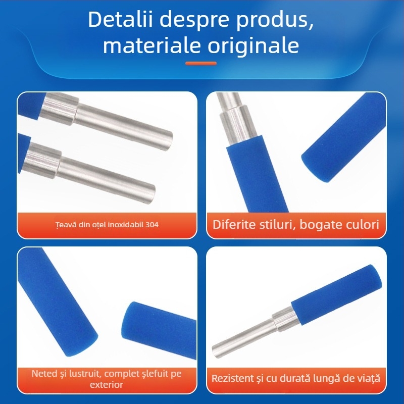 Rolă exterioară din cauciuc, cu acoperire din cauciuc și țeavă din oțel inoxidabil; model Td3658 personalizabil, marca Ted; materiale de cauciuc: butil, nitril, poliuretan și silicon.