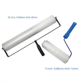 Tambur de eliminare a spumei pentru podele din epoxy, cu carcasa din plastic, lungime ac 13–28 mm, înălțime dinți 13–28 mm, nivelare ciment auto