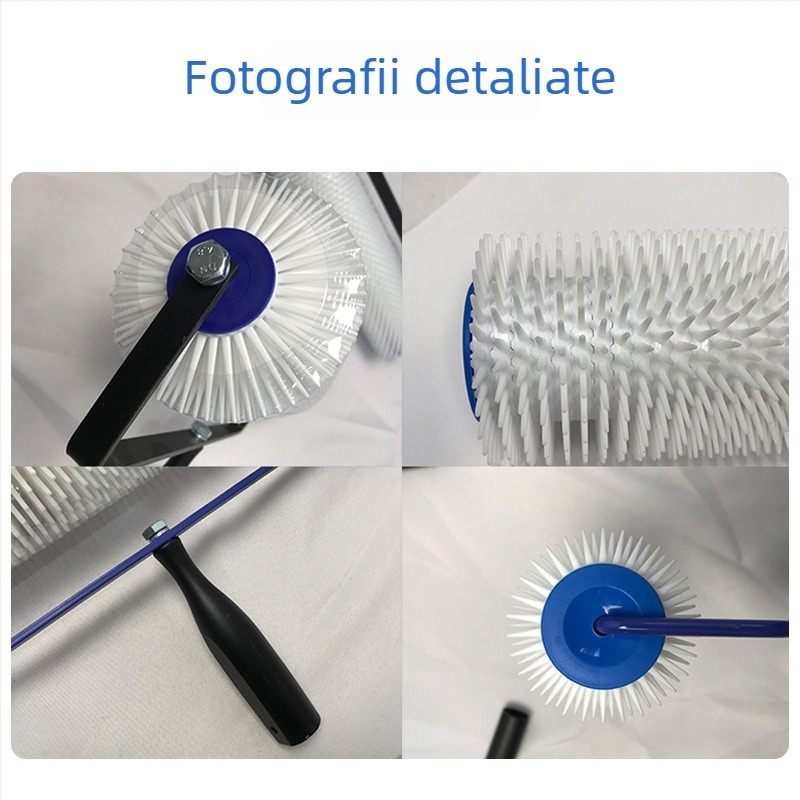 Tambur de eliminare a spumei pentru podele din epoxy, cu carcasa din plastic, lungime ac 13–28 mm, înălțime dinți 13–28 mm, nivelare ciment auto