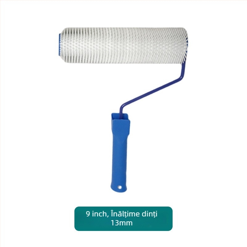 Tambur de eliminare a spumei pentru podele din epoxy, cu carcasa din plastic, lungime ac 13–28 mm, înălțime dinți 13–28 mm, nivelare ciment auto