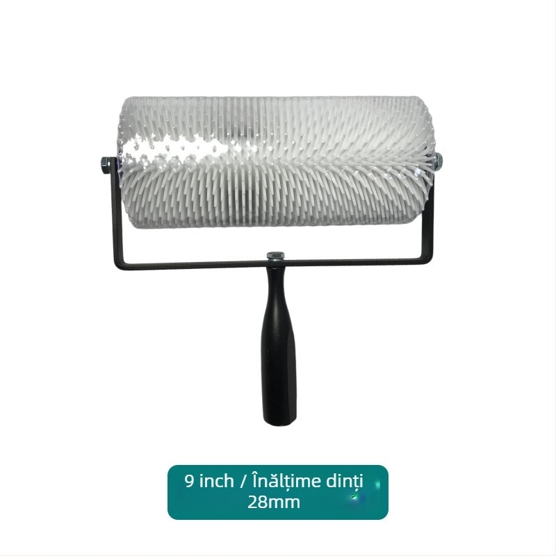 Tambur de eliminare a spumei pentru podele din epoxy, cu carcasa din plastic, lungime ac 13–28 mm, înălțime dinți 13–28 mm, nivelare ciment auto