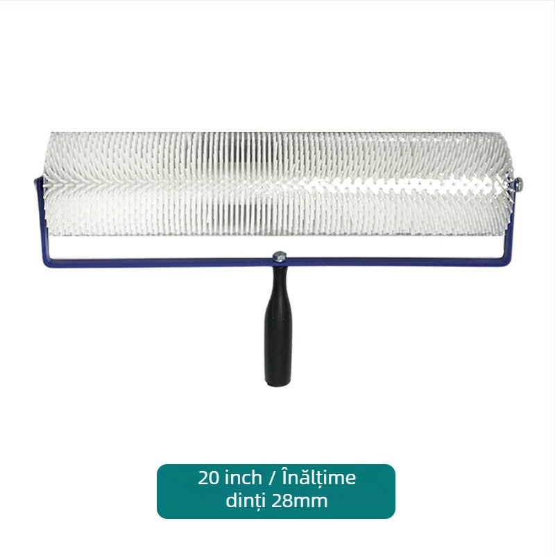 Tambur de eliminare a spumei pentru podele din epoxy, cu carcasa din plastic, lungime ac 13–28 mm, înălțime dinți 13–28 mm, nivelare ciment auto