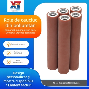 Rolă cu acoperire din cauciuc și nucleu din poliuretan pentru mașini și benzi transportoare, rezistentă la uzură, antiderapant, transmisie mecanică