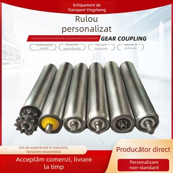 Rolă din dinți industrială pentru linii de transport, țeavă din oțel inoxidabil, suprafață galvanizată, diametrele cilindrului și axului personalizabile
