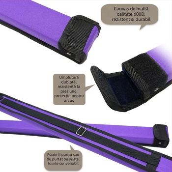 Geantă Violet pentru instrumente muzicale cu husă pentru arcușuri pentru vioară, violoncel și contrabass