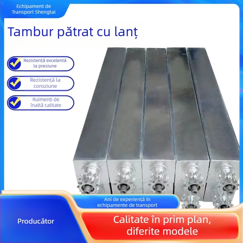 Rola pătrată pentru linie de asamblare – Țeavă din oțel inoxidabil sau oțel carbon, rolă pentru linia de transport
