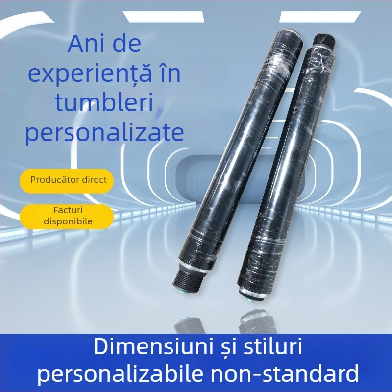 Rola din cauciuc poliuretan cu acoperire din cauciuc, rulou exterior, tub din oțel inoxidabil, diametru tambur personalizat, diametru ax personalizat