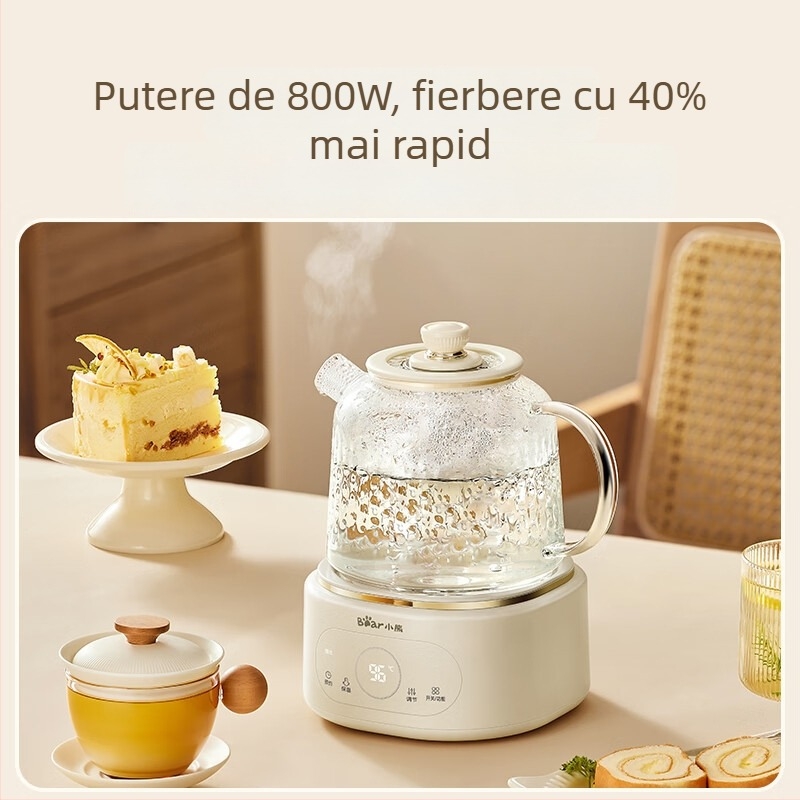 Bear Ceainic de sănătate din sticlă, model YSH-P10Q7, 0.8–1.2 L, 220V, 500–1000W