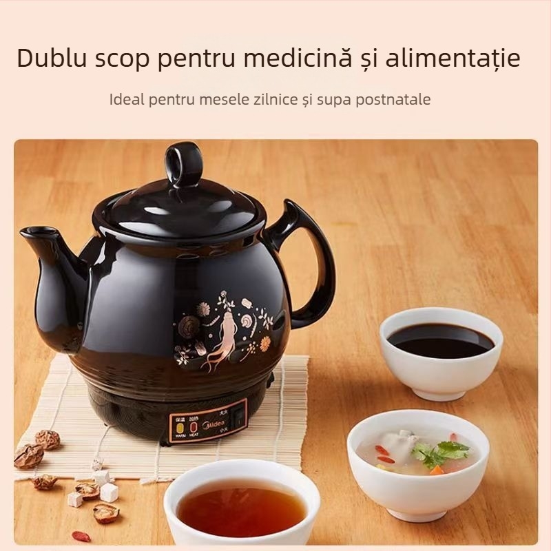 Oală electrică pentru decoctarea medicinei chineze, din ceramică, capacitate 2–3 L, 220V, 450W, termostat digital