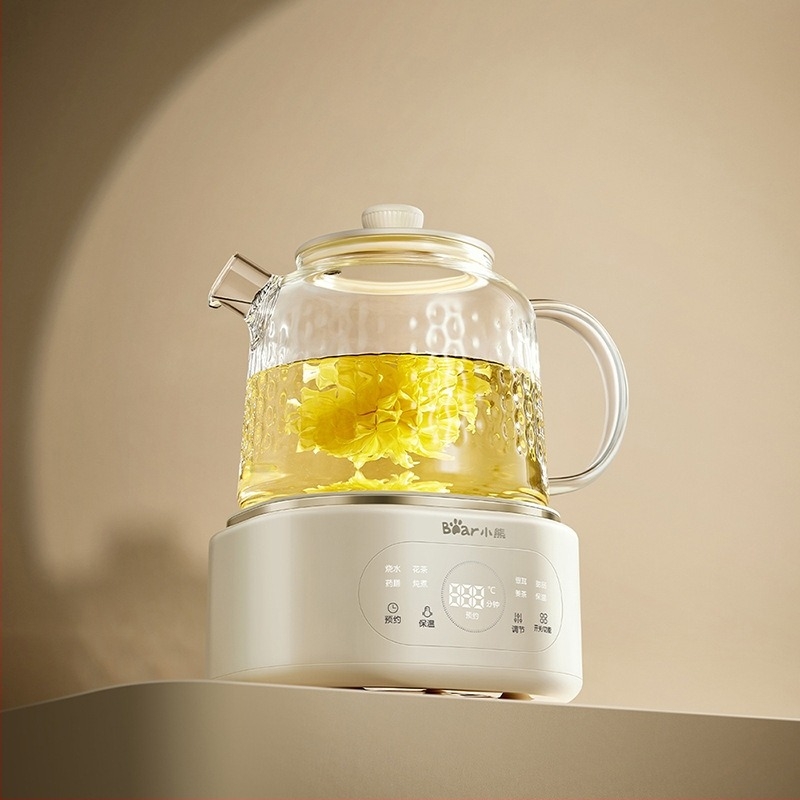 Ceainic de sănătate Little Bear YSH-P10Q7, 1 L, sticlă borosilicat, control microcomputer