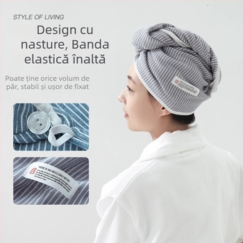 Șapcă de uscat părul, din bumbac 100%, 50–79 g, absorbție 0–5 s, 16 fibre