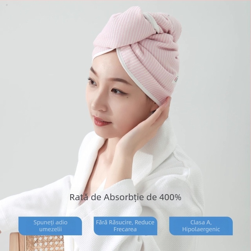 Șapcă de uscat părul, din bumbac 100%, 50–79 g, absorbție 0–5 s, 16 fibre