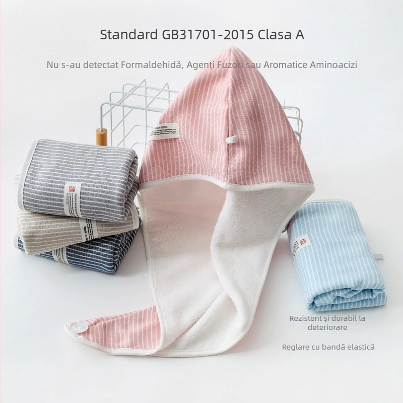 Șapcă de uscat părul, din bumbac 100%, 50–79 g, absorbție 0–5 s, 16 fibre