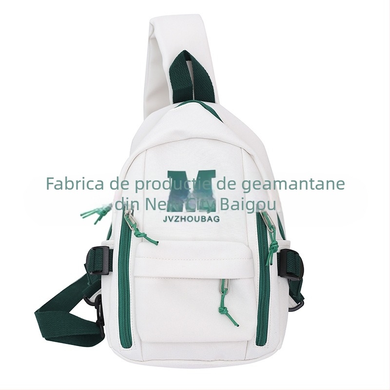 Geantă crossbody din nylon, model litere, unisex, cu o singură curea, vară 2023
