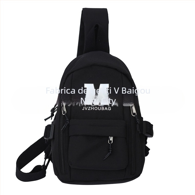 Geantă crossbody din nylon, model litere, unisex, cu o singură curea, vară 2023