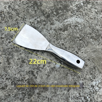 Cuțit pentru glet cu mâner din oțel inoxidabil, dintr-o singură piesă, lățime 150 mm, model 255