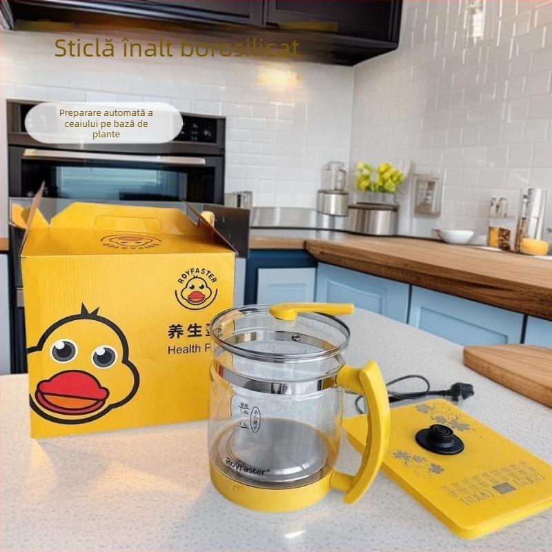 Kettle de sănătate electric, sticlă borosilicată, 1,8 L, 800W, control prin atingere, termostat electronic