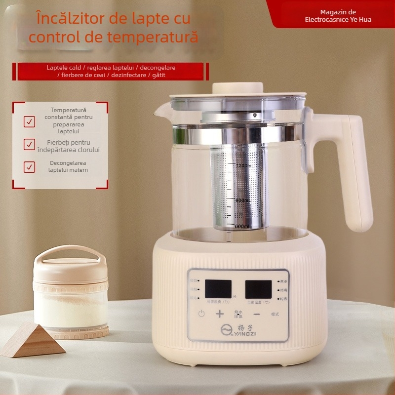 Oală de sănătate cu temperatură constantă, 2-3 L, 220V, 700-800W, corp din sticlă