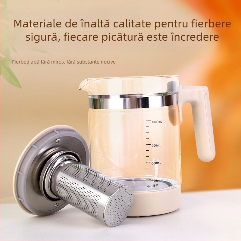 Oală de sănătate cu temperatură constantă, 2-3 L, 220V, 700-800W, corp din sticlă