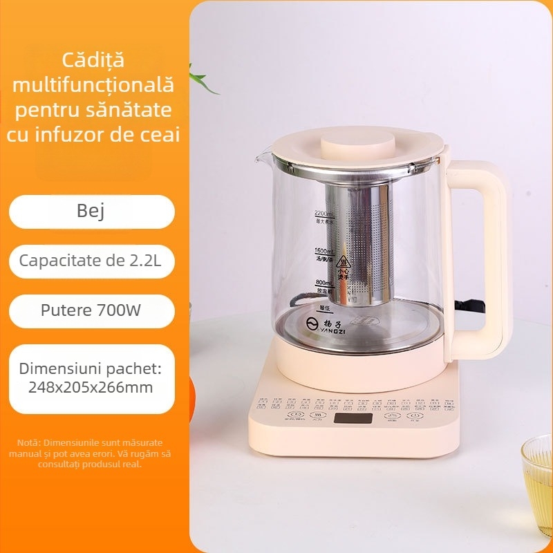 Oală de sănătate cu temperatură constantă, 2-3 L, 220V, 700-800W, corp din sticlă