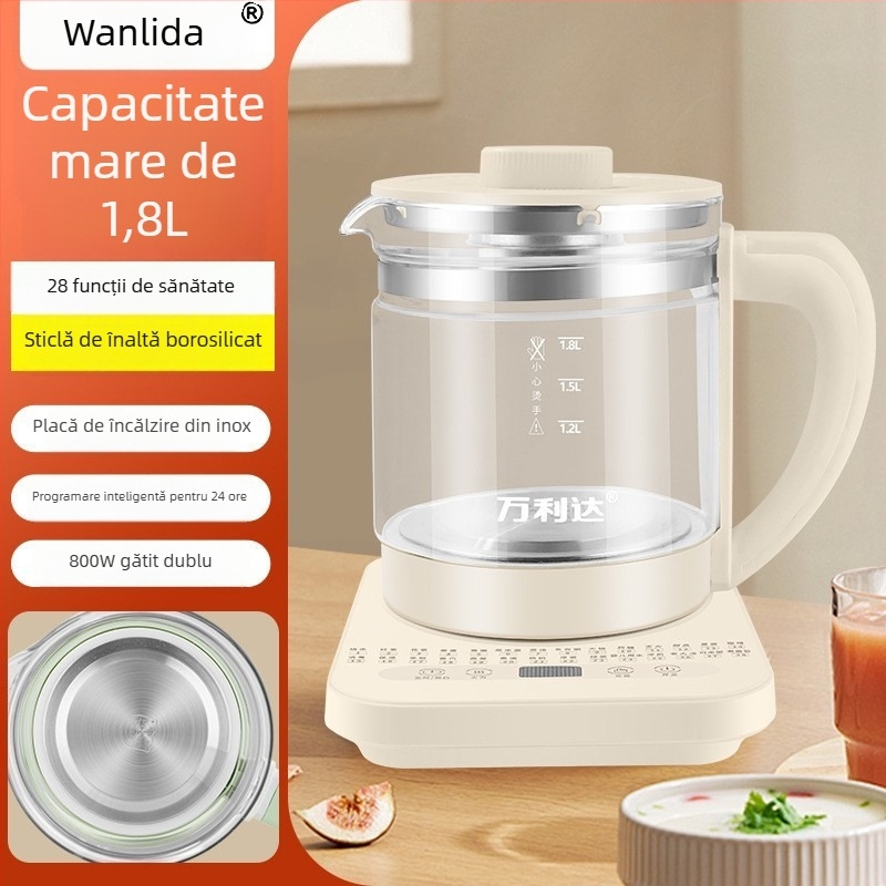 Dx-818 Vas de sănătate, corp din sticlă, 1.5–2 L, 220V, 500–1000W