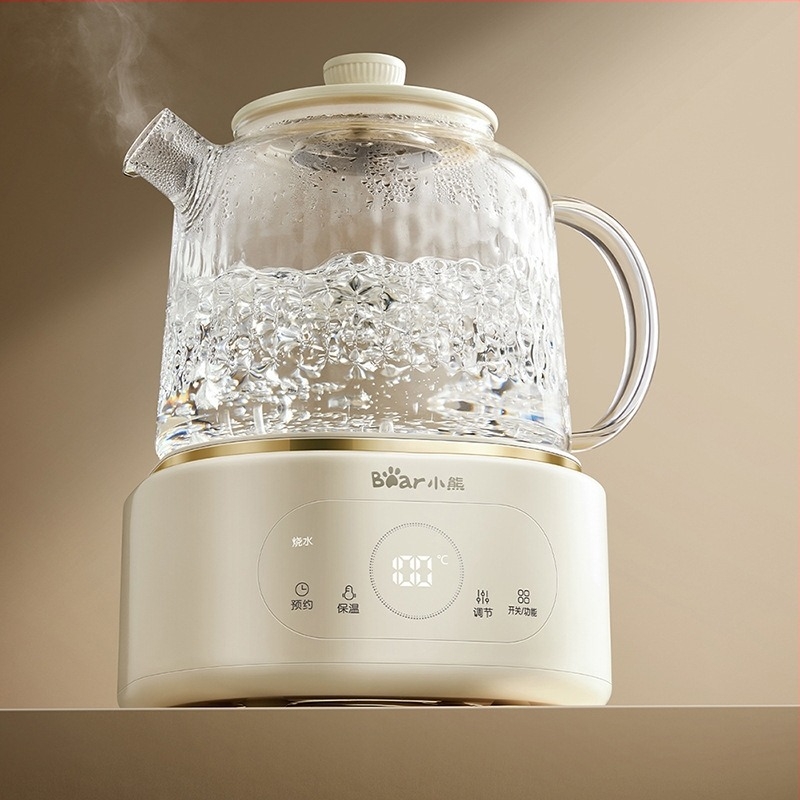 Ceainic de sănătate din sticlă borosilicată (Model YSH-P10R8 • Capacitate 1 L • Tensiune 220 V • Putere 500–1000 W)