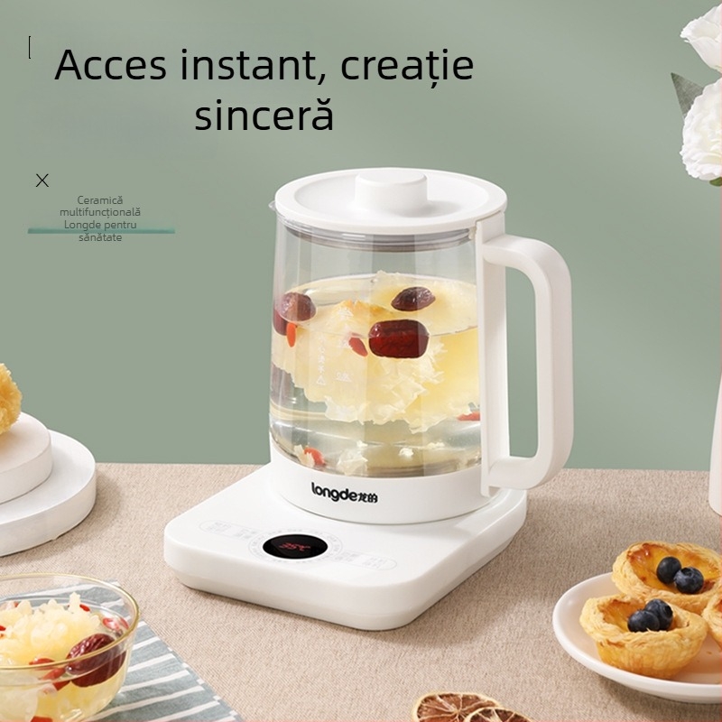 Ceainic sănătos Dragon's LD-YS151A, capacitate 1–1.5 L, 800 W, 220 V, corp din sticlă borosilicată