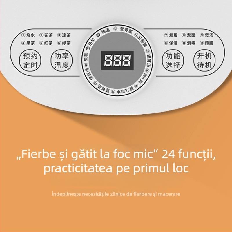 Ceainic sănătos Dragon's LD-YS151A, capacitate 1–1.5 L, 800 W, 220 V, corp din sticlă borosilicată