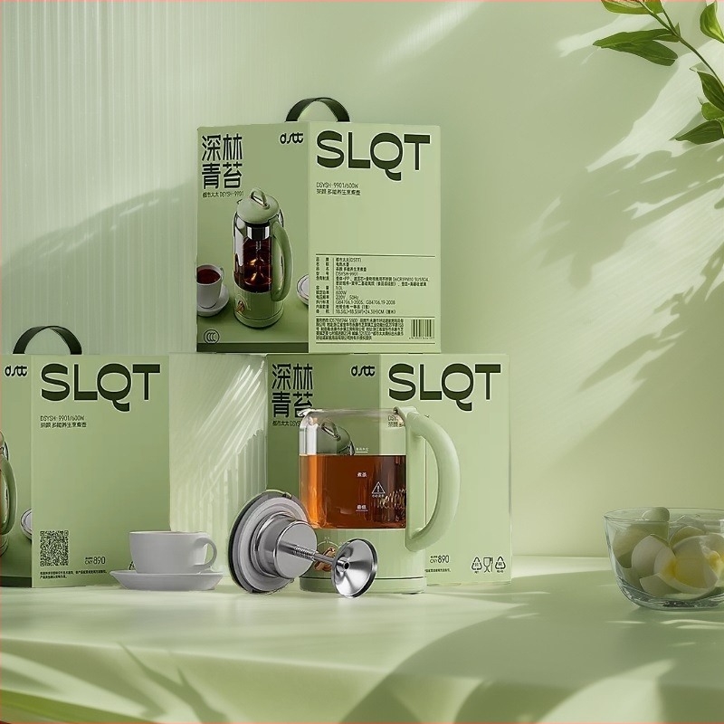 Ceainic pentru sănătate cu filtru, din sticlă borosilicată de înaltă calitate, model DSYSH-9901, capacitate 1–1,5 L, 220 V / 500–1000 W, termostat electronic