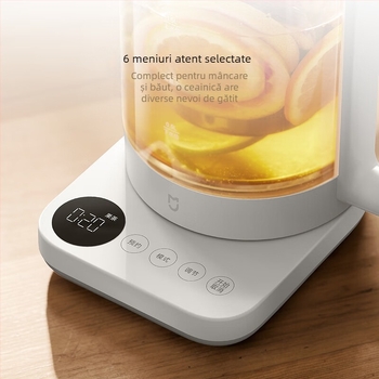 Ceainic electric pentru sănătate N1, 1,5 L, corp din sticlă, 220V, 1000W+, termostat digital